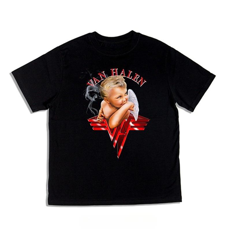 

Van Halen Band Printed Tshirt Made of Pure Cotton Loose Fit Suitable for Both Men and Women Featuring A Bold Round Neckline M
