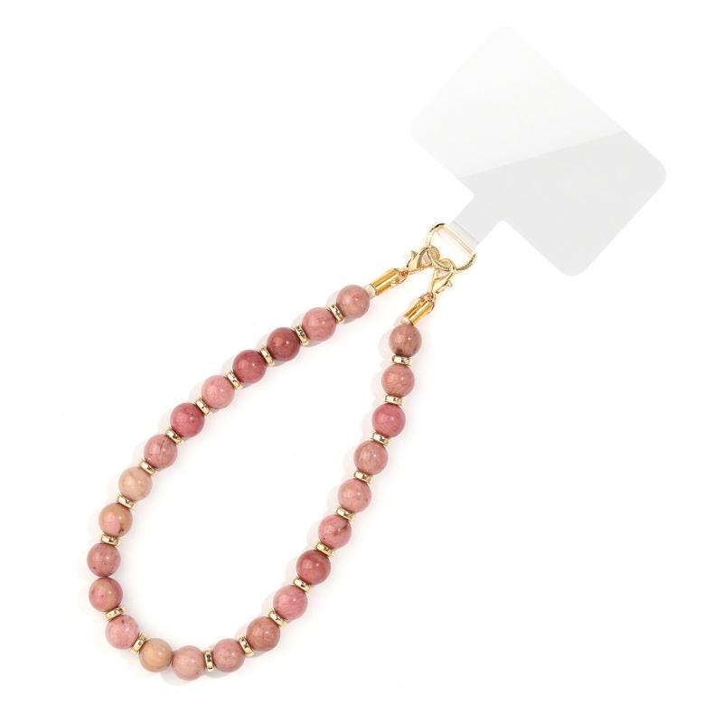 

Handmade Crystal Turquoise Agate Bead Phone Strap Keychain Lightweight Stable 8mm Beads Jewelry Accessory