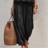 2026 Spring New Solid Color V-neck Waist-Cinching Ruffle Off-Shoulder Elegant Women's Casual Suit
