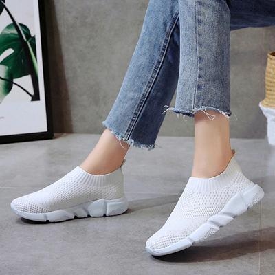 Rimocy Spring Summer Knitting Sneakers Women Light Breathable Mesh Flats Woman Non-slip Soft Bottom Casual Socks Shoes 2025