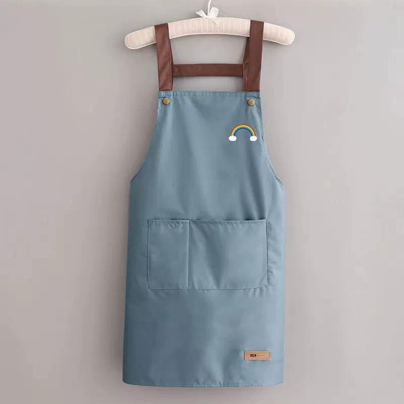 

Kitchen Household Waterproof Apron Anti Oil Large Pocket Apron Suitable For Hotel Restaurant Coffee Shop Nail Salon Antifouling Aprons 1PC