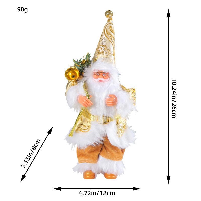 Zhongran 9-Inch Standing Santa Claus Ornament, Creative Christmas Tree-Hugging Doll Window Decoration Props