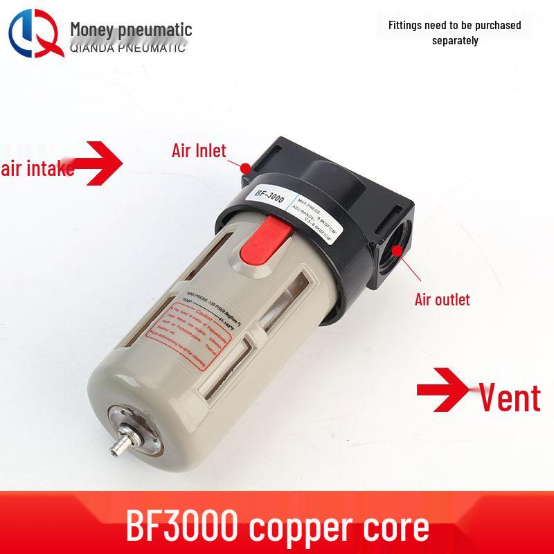 Airtac Air Source Processor Set: AFC2000 Oil-Water Separator, Air Filter, Pressure Regulator