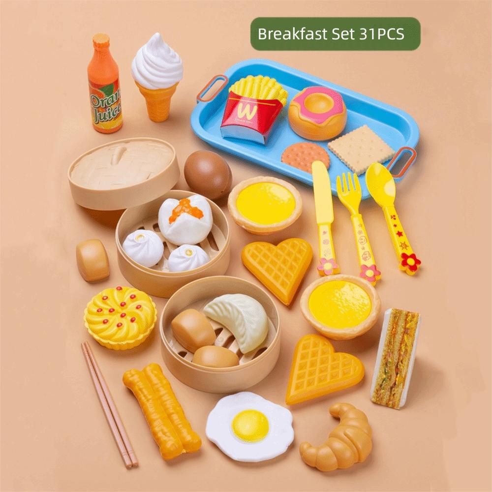 22/31/44/84PCS Miniature Steamer Buns Simulation Kitchen Toy Multicolor Chinese Breakfast Toy  Gift