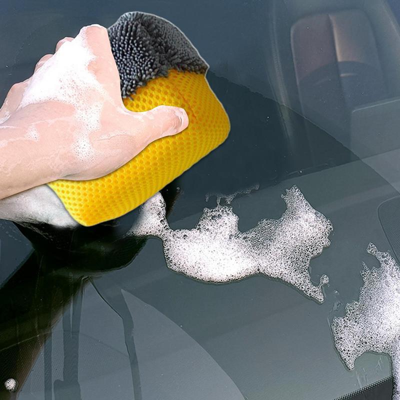 Car Wash Sponges Non Scratch Car Wash Pad High-Density Car Interior Scrubbing Sponge Multipurpose Interior Scrub Pad Car жёлтый