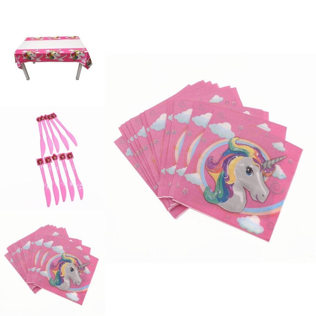 Enchanting Unicorn Kids Birthday Party Supplies Complete With Delightful Plates And Tablecloth