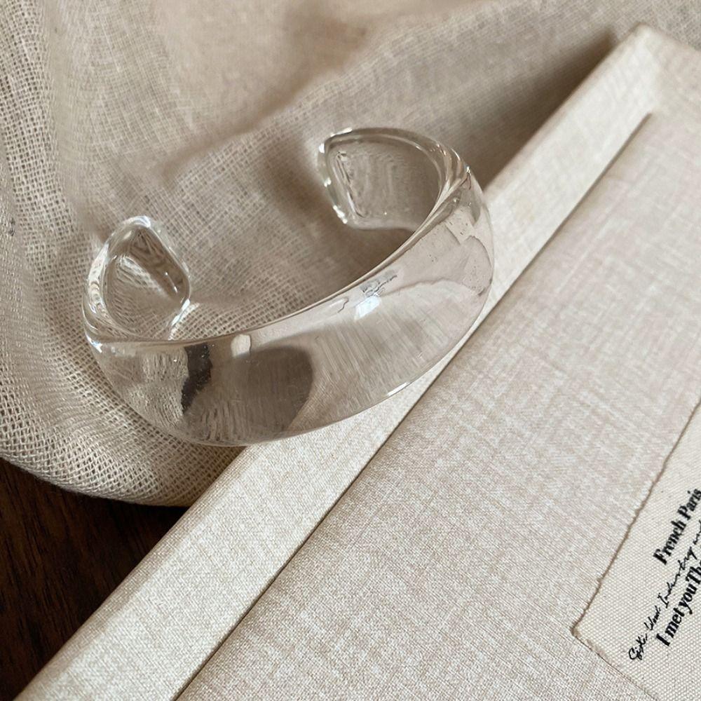 Europe American Style Wide Open Bangle Dopamine C Shape Cuff Bangles Exaggerated Bracelet Gift