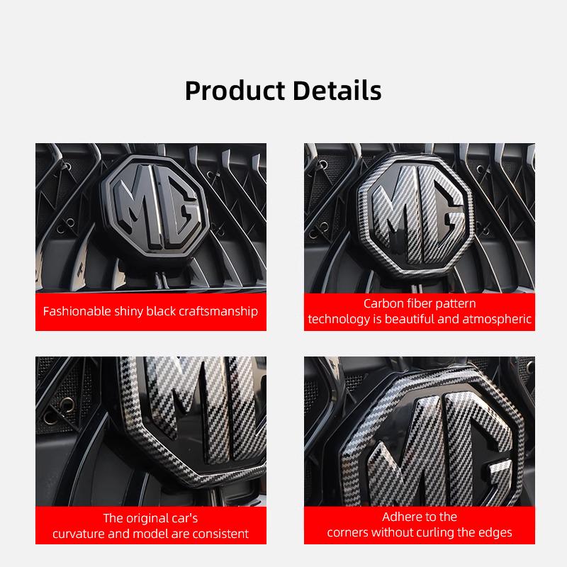Car Front Badge Decoration Steering Wheel Sticker Rear Trunk Logo For MG Cyberster MG3 MG5 MG7 MG6 ZS ES5 ONE HS MG4 EV Cyber X VV222