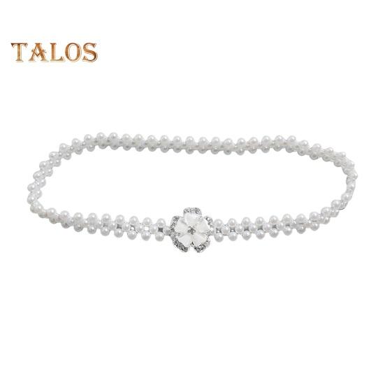 

Жемчужный пояс для женщин, модный стразы с цветочным жемчугом, декоративная поясная цепочка, милое платье, эластичный пояс, элегантный аксессуар для вечеринки белый