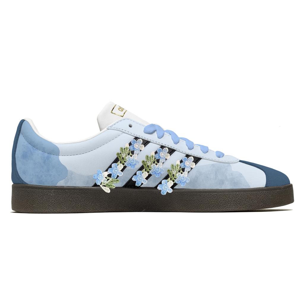 adidas VL COURT 2.0 Love Planner, Cerulean Low Top Skateboard Shoes Unisex Blue ID6015(Team1210-)