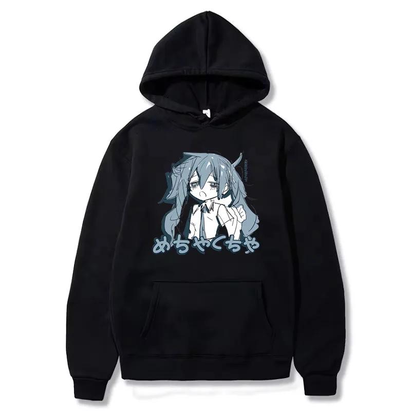 Japonské Anime Dámská Mikina Bavlna Volná Streetwear Ležérní Trička Dlouhý Rukáv Hip-hop Top Dámské Oblečení