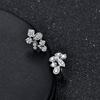 1 Pair of Stylish Flower Earrings with Elegant and Sweet Flower Geometric Accessories Set with Synthetic Zircon, Suitable for Daily Wear