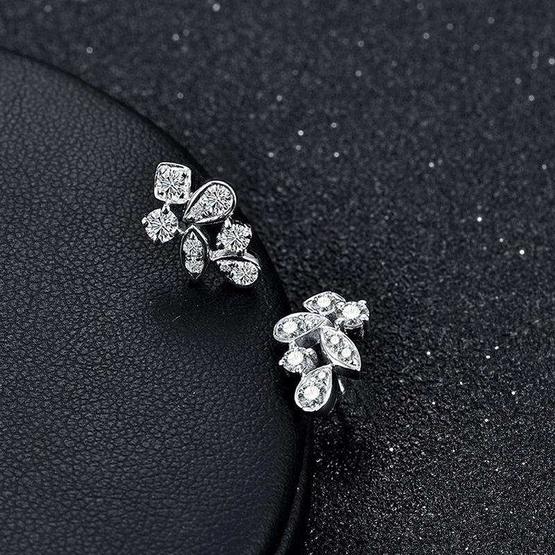 1 Pair of Stylish Flower Earrings with Elegant and Sweet Flower Geometric Accessories Set with Synthetic Zircon, Suitable for Daily Wear