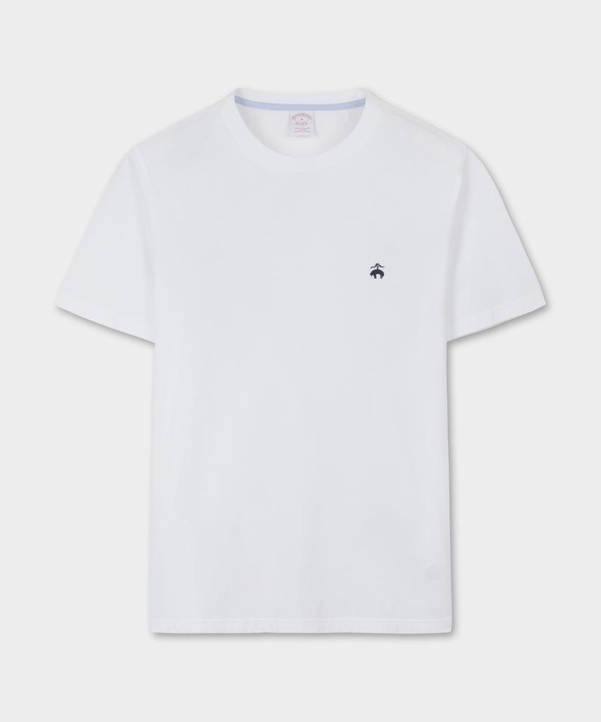 BROOKS BROTHERS Supima Golden Fleece Logo T-Shirt (White) (Bbnpmm5192A)