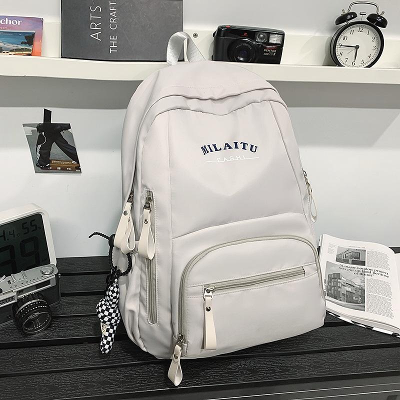 Large capacity simple schoolbag high school student backpack casual college student couple backpack