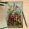 Vintage Rustic Blooms Metal Wall Art 8x12 Inch Farmhouse Iron Plaque For Study Living Room Decor