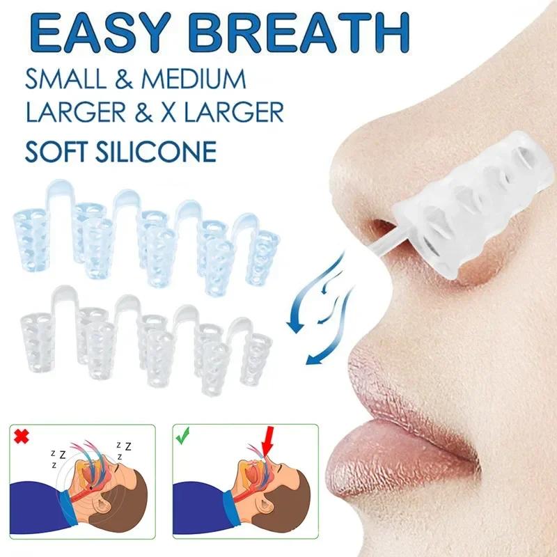 8Pcs Anti Snoring Breathe Easy Sleep Nose Clip Snore Stopper Aid Nasal Dilators Device Congestion Aid No Strips Cones