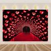 Valentine's Day Eternal Love Red Heart Tunnel Banner - Polyester background indoor and outdoor holiday decoration