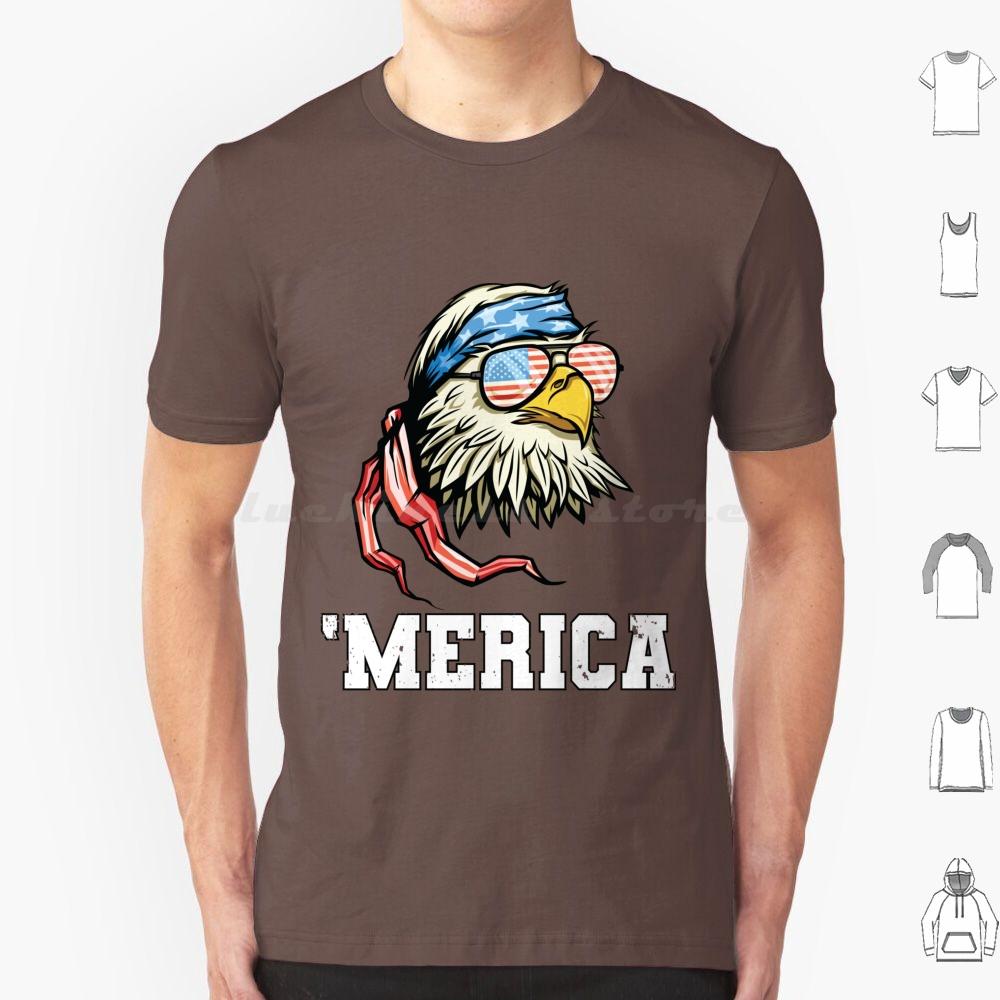 4th Of July Merica Bald Eagle Patriotic Veteran T Shirt 6xl Cotton Cool Tee Eagle Bald Eagle Mericaw Memorial Day Veterans Day