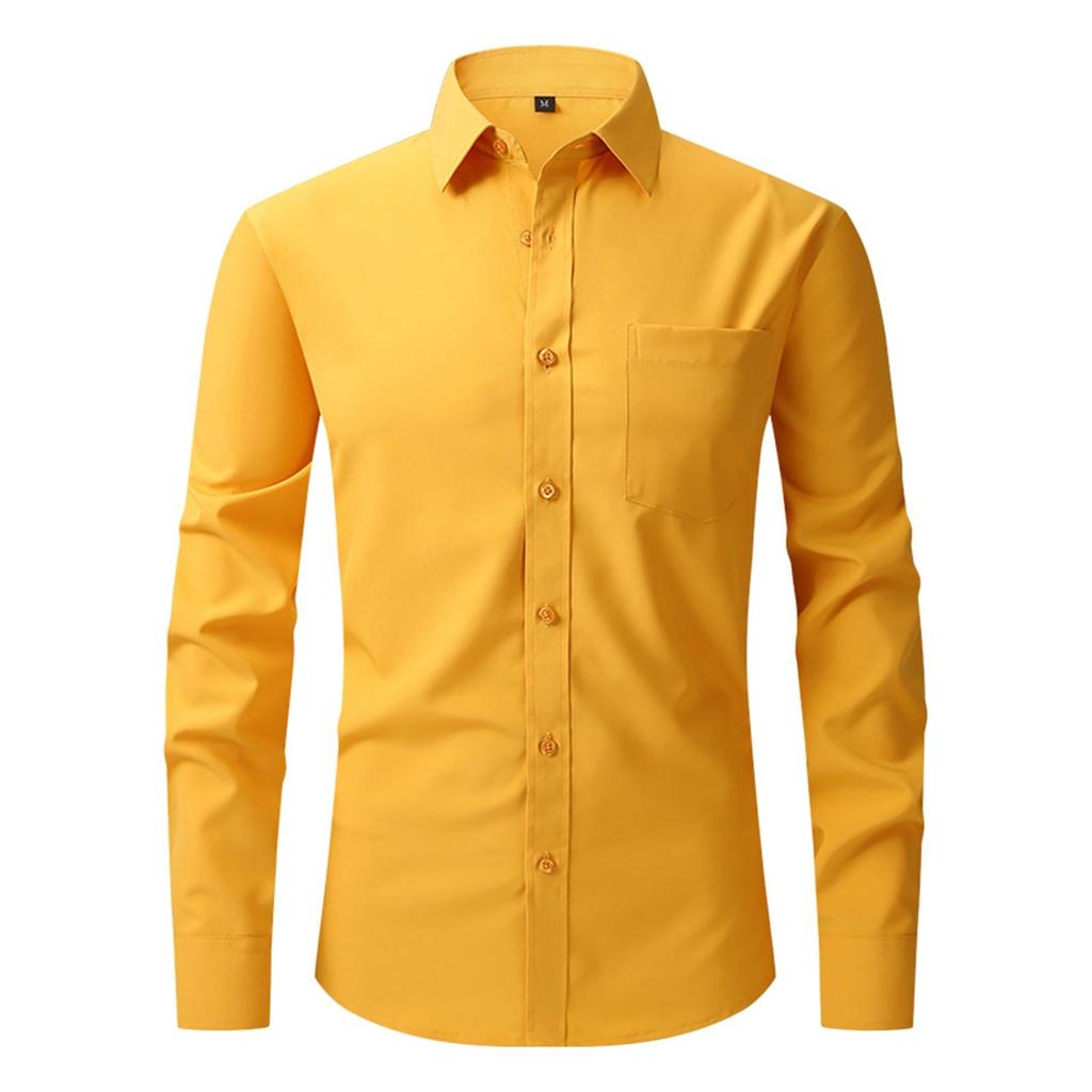 Vierseitiges Stretch-Hemd für Herren, Business-Casual-Langarmshirt
