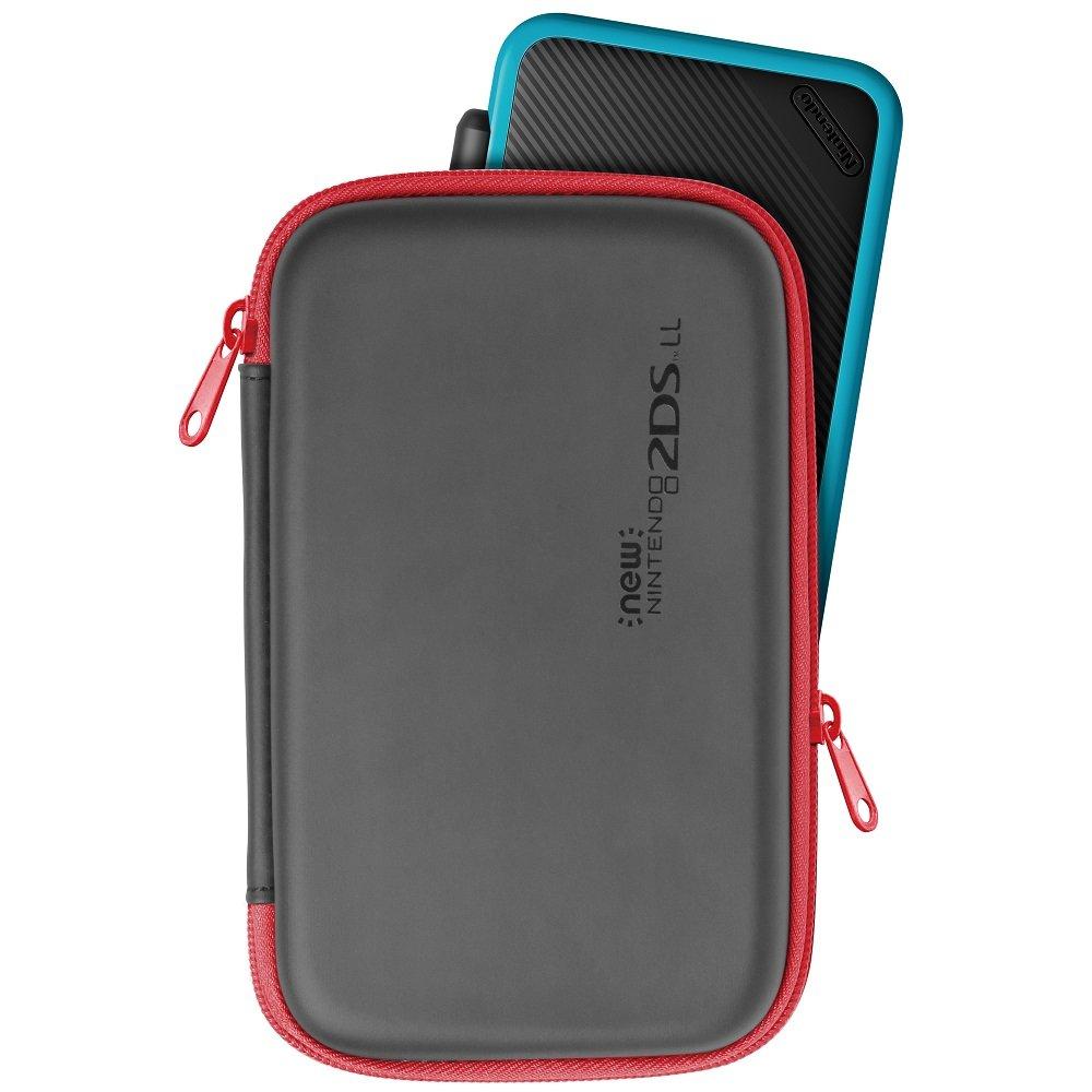 Mit 2DS Slim Hard Pouch für New Nintendo 2DS LL Schwarz x Rot [Kompatibel LL]