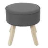 Les Trésors De Lily [A2266] - Gray 'Scarlett' Wooden Stool (linen) - 36x36x36cm