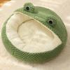 New Pet Nest Winter Warm Dog Den Cat Villa Plush Pets Mattress Small Frog Shape Semi Enclosed Kitten Puppy House Pet Supplies