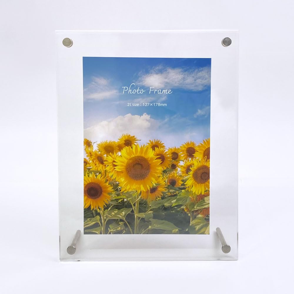 Nakabayashi Acrylic Picture Photo Frame, Tapered, 2L Size, Stand Type, IT-FL-A01-2L