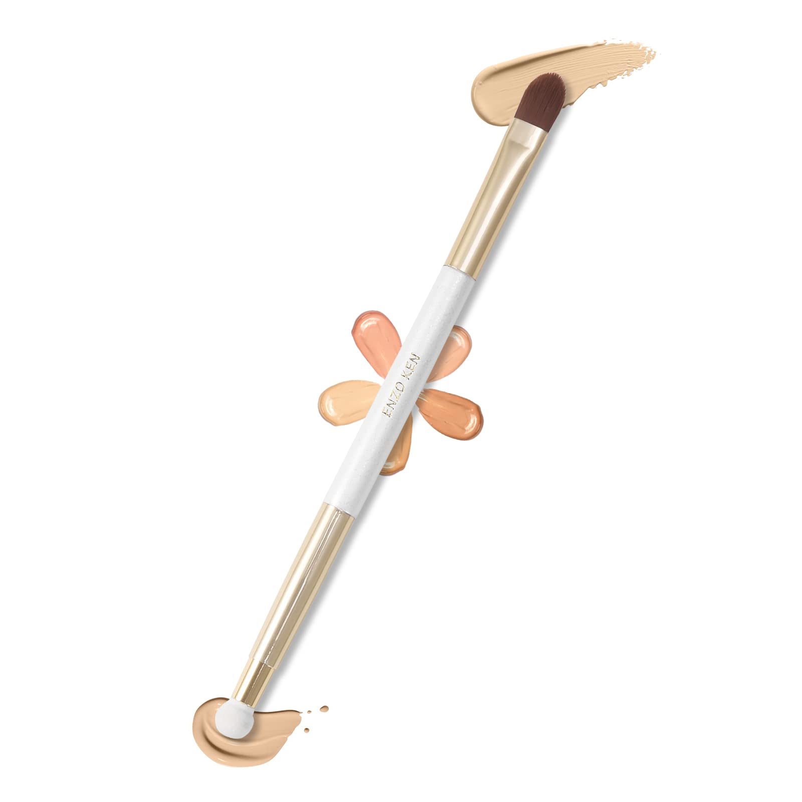 

Makeup sponge and flat concealer brush ENZO small concealer makeup suitable for dark puffy liquid BB mature professional eye makeup 162D - KEN,