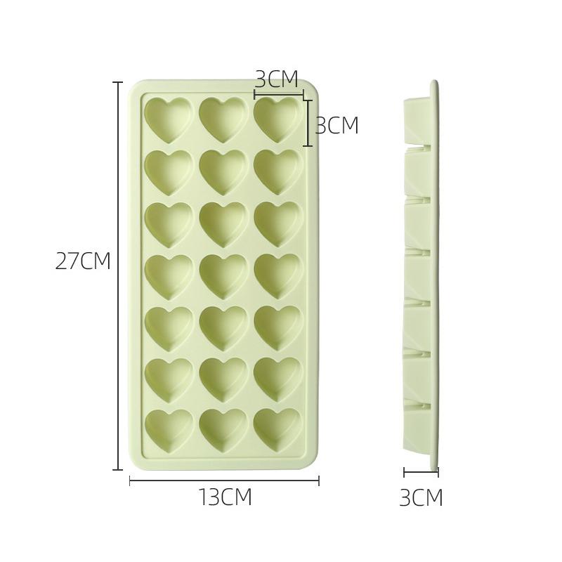 Heart Rectangle Silica Ice Cube Trays with Removable Lids Gel Mold BPA Free Tray