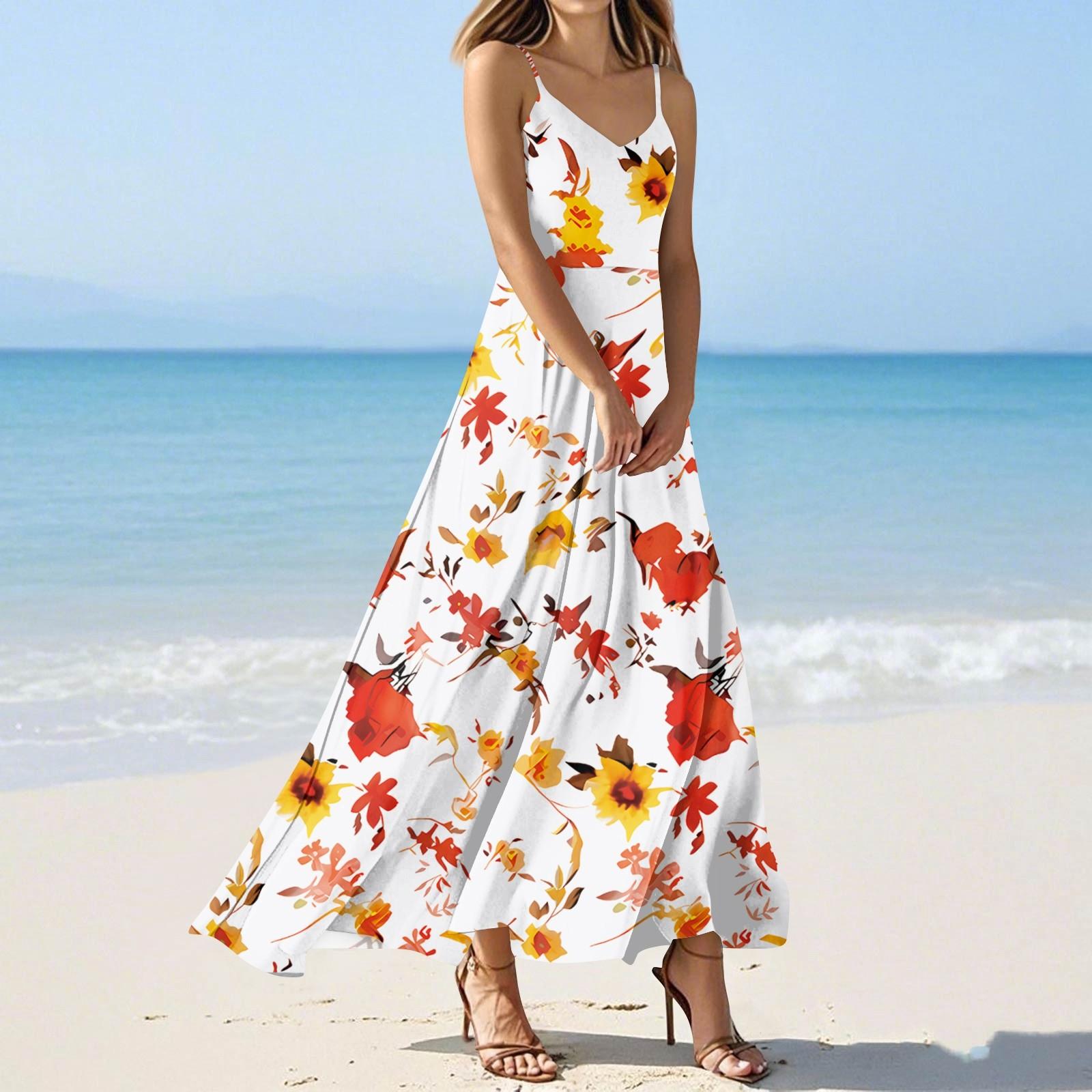 

Женские летние повседневные модные платья с принтом, платья без рукавов с V-образным вырезом L красный