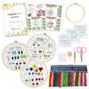Aviria Embroidery Kit for Beginners Includes 3 Practice Fabrics 9 Embroidery Needles 22 Bundles Thread Wooden Frame Japanese Manual Tutorial 30 Basic