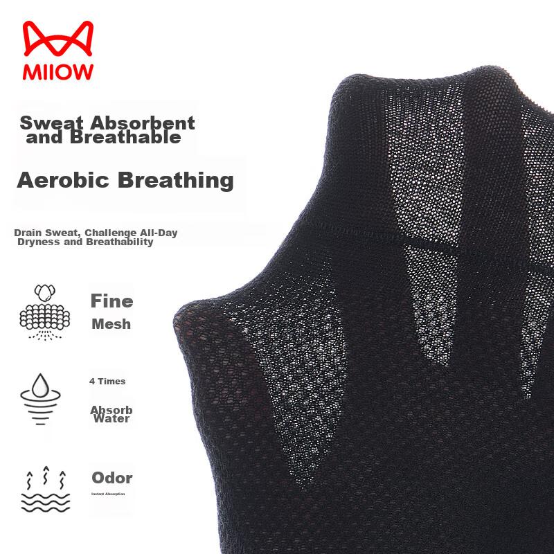 MIIOW 6 Pairs of Men's Socks, 100% Pure Cotton, And Odor-Resistant, Small Ear Mesh Boat Socks, Sweat-Absorbing Basketball Socks