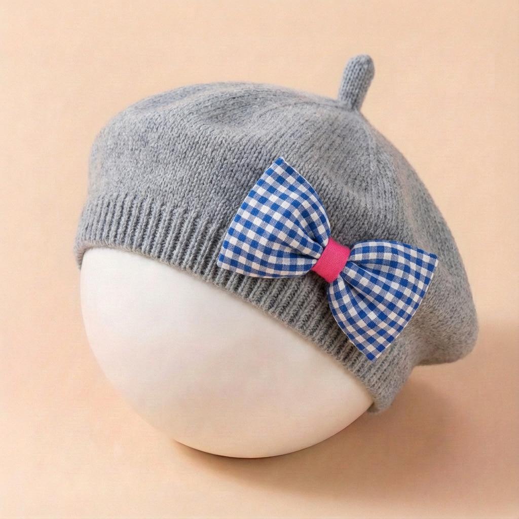 Spring & Autumn Baby Beret - Soft, Comfortable Cap with Creative Bow Tie for Newborns and Children