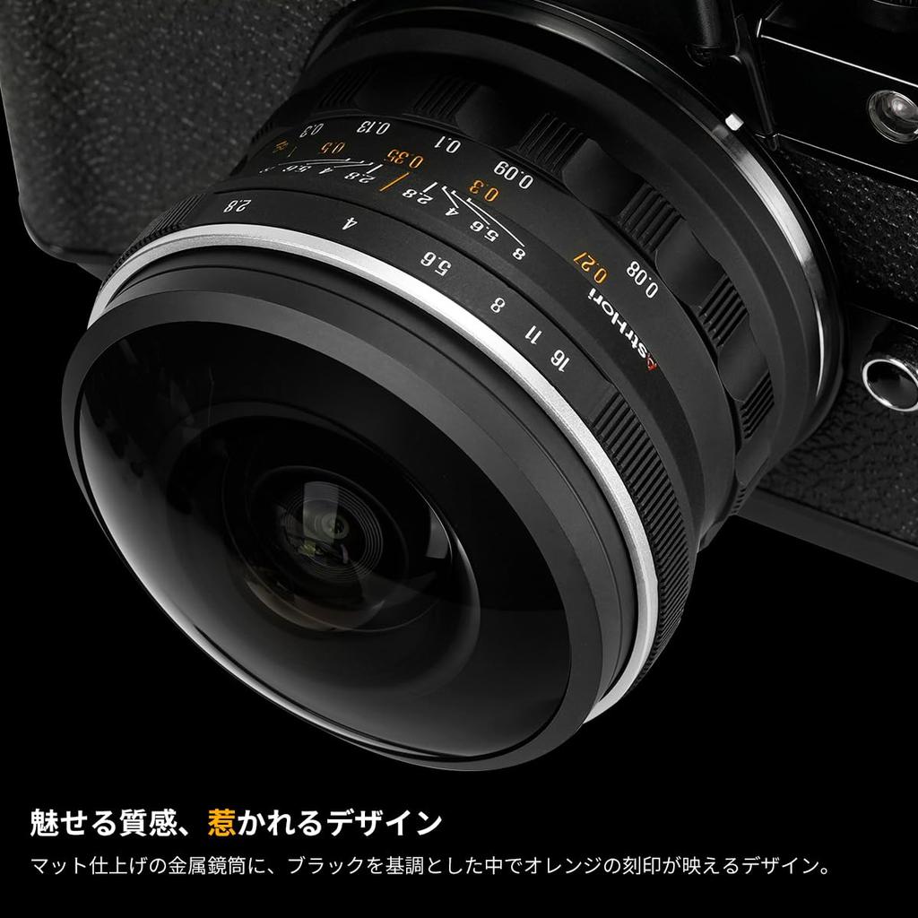 AstrHori 6mm Circular Fisheye RF Canon RF Manual Large Black F2.8 Lens, 220° Ultra-Wide Angle, Full-Frame Mount, Compatible, Focus, Aperture, (2-Year