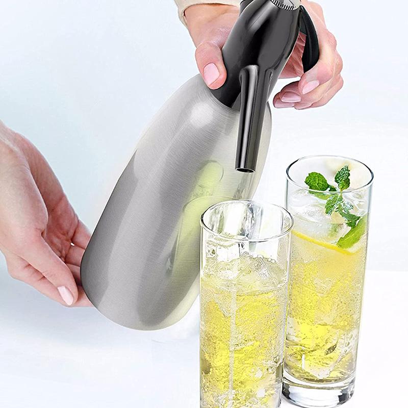 Soda Water Siphon  Ultimate  Aluminum  Soda Maker  1 Liter - Make Soda Infusions  - Uses Standard C
