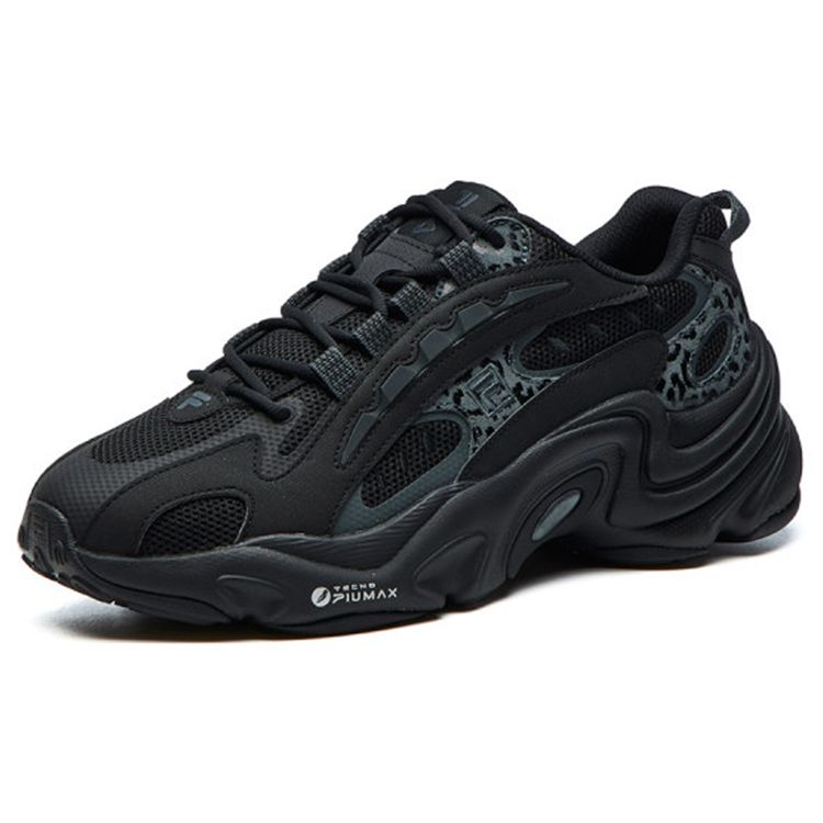 FILA Pantera Fabric Synthetic Leather Mesh Leopard Print Casual Low-Top Shoes Men sneakers Black F12M121105FBK