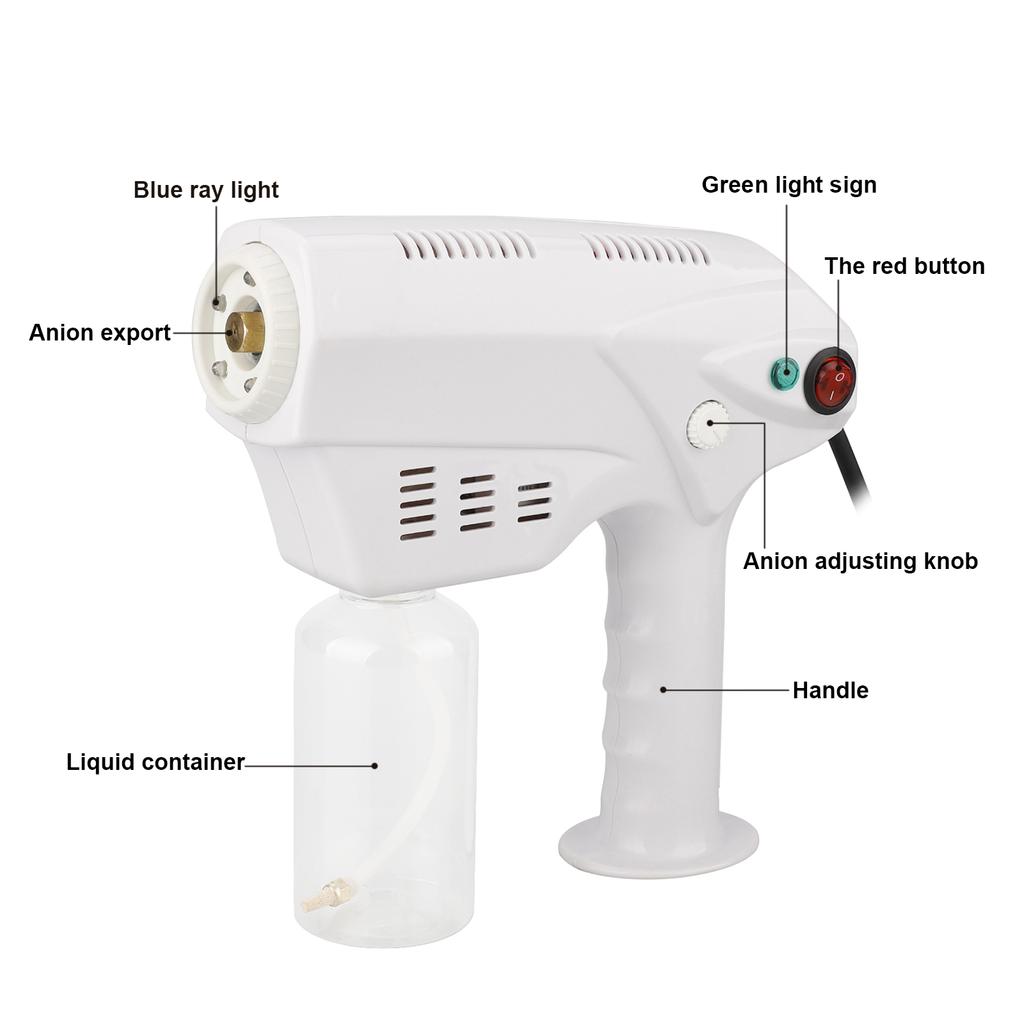 ULV Elektrisk Sprøyte Husholdnings Svakt Blått Lys Skjønnhet Hår Bakteriedrepende Desinfeksjonsmiddel Deodorant