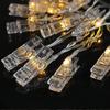 LED Photo Clip Fairy String Lights Transparent Clips Wall Hanging Lights Picture Card Decor for Wedding Birthday Party