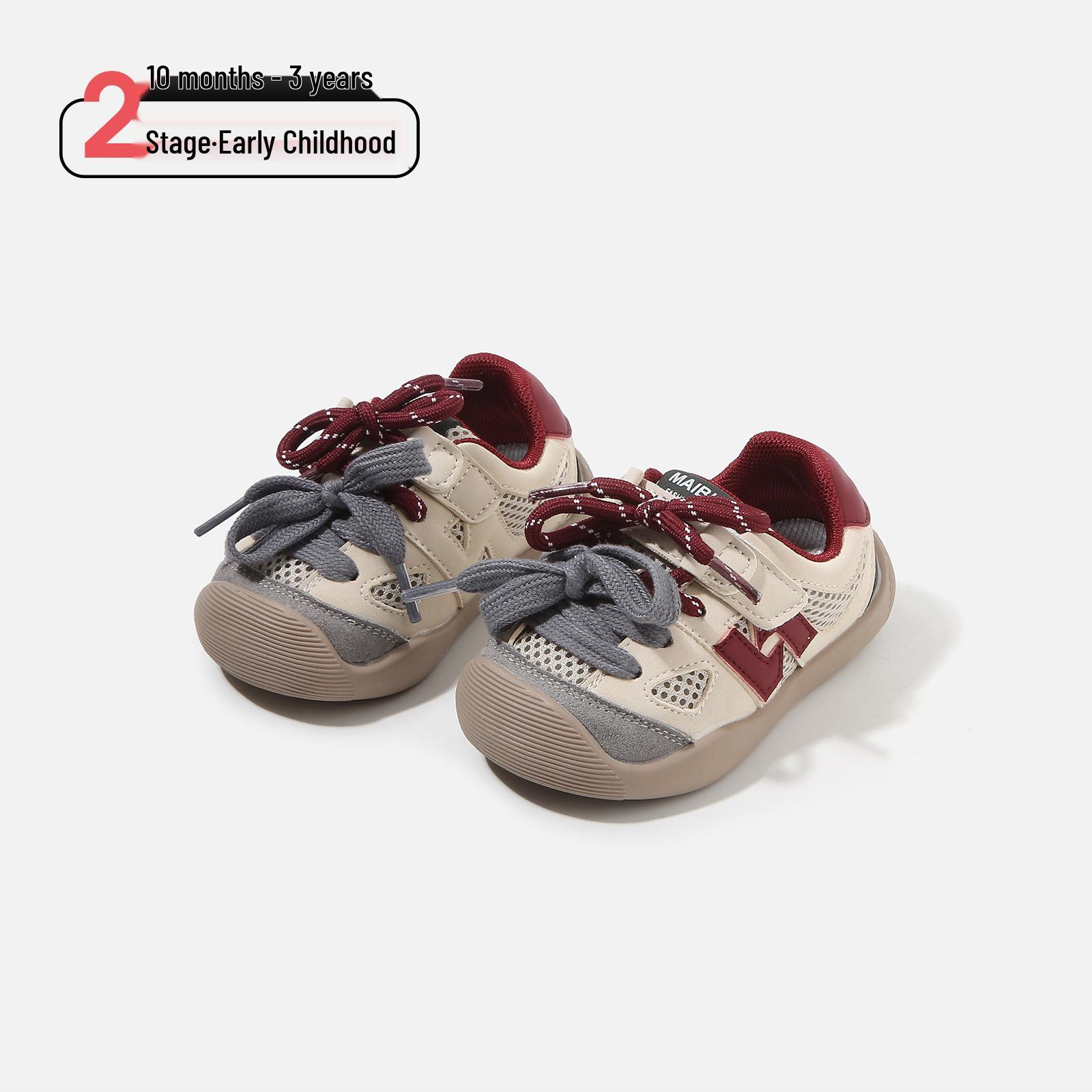 

Spring 2026 Non-slip First Walker Shoes for Kids: Casual, Outdoor, and Skate Styles for Boys and Girls Size 18/Insole 13.0cm бежевий