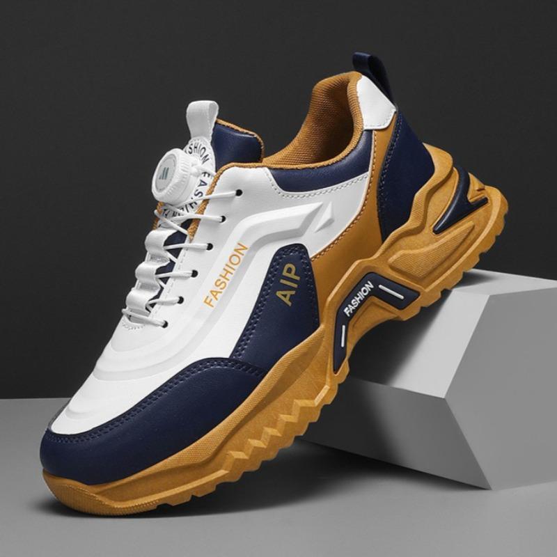 Fashion Student Fashion Mens Rotating-buckle Sports Running Shoes Four Season Men Casual Sneakers Outdoor Non Slip Tennis Training Shoes