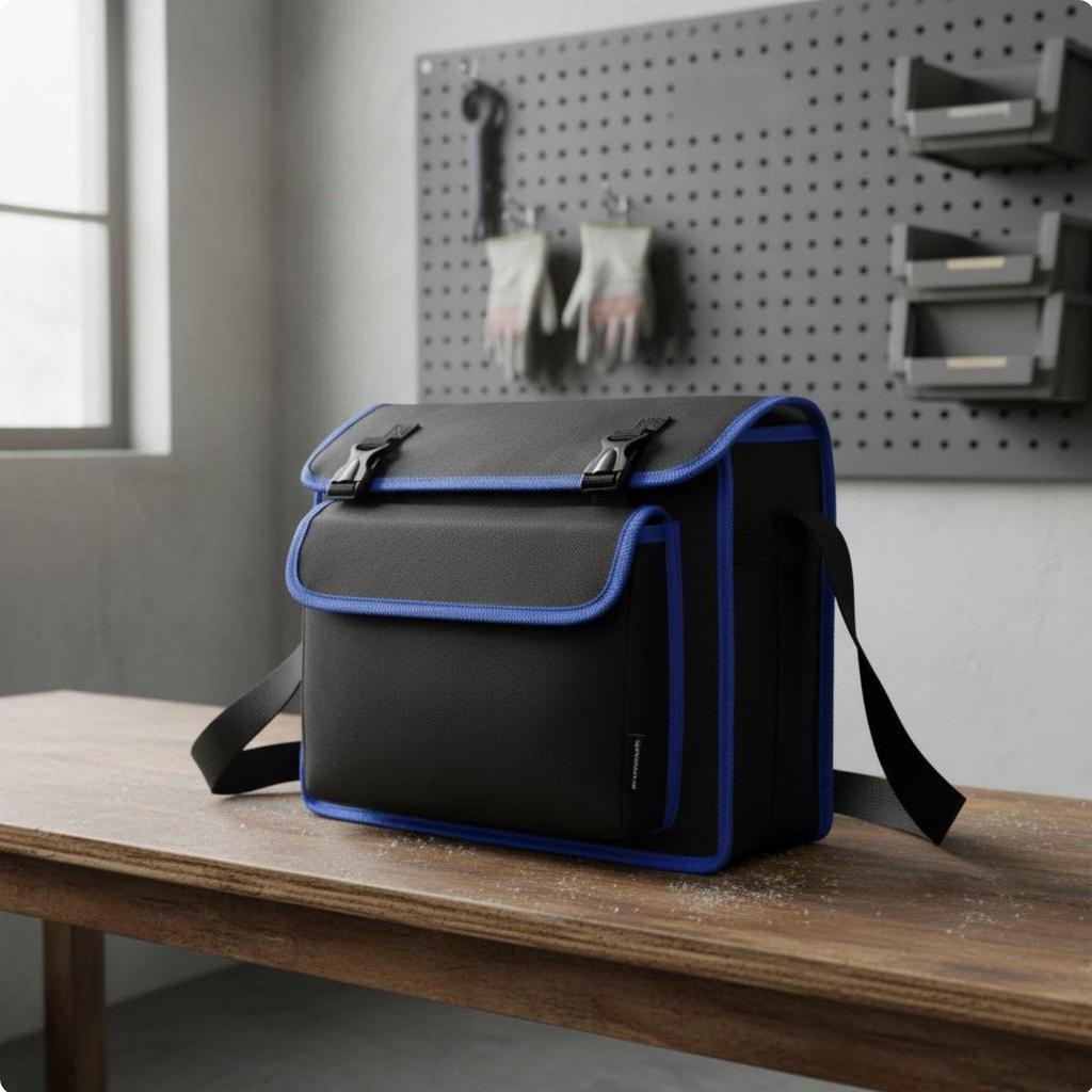 Crossbody Tool Bag Multiple Pockets Shoulder WearResistant for Electricians, Technicians,