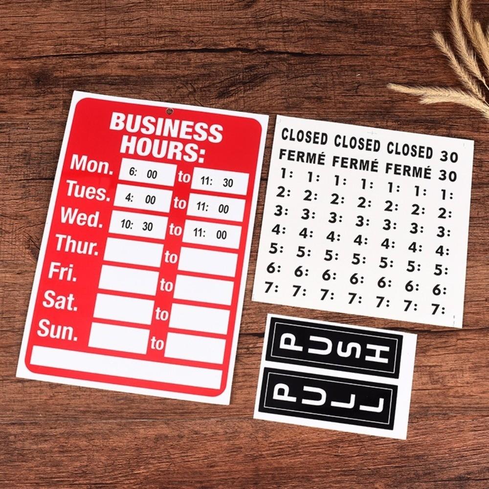 Waterproof Business Hours Sticker Sunproof Business Hours Window Decal  Glass Door Application