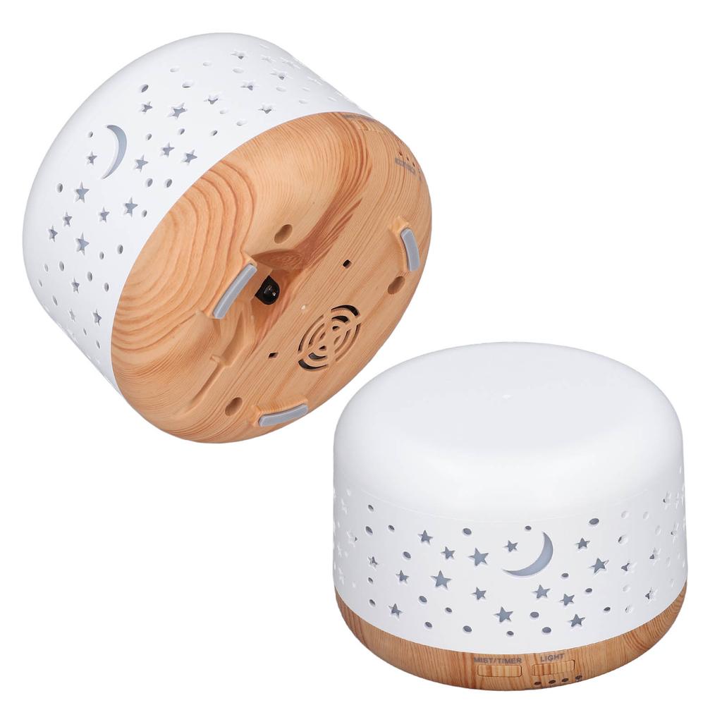 Aromatherapy Humidifier 300ml Wood Grain Design Low Noise Desktop Humidifier with LED Color Light
