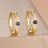 1 Paar Luxus Mode Blaue Zirkonia Böser Blick Creolen Niedliche Kleine Piercing Knorpel Stecker Ohrringe Für Frauen Koreanischer Schmuck
