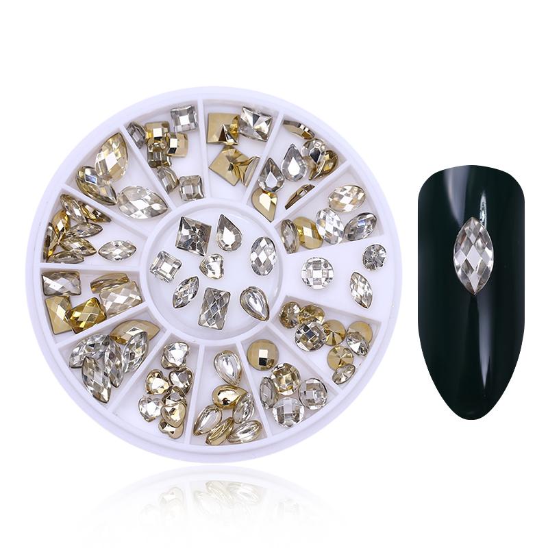 Mixed Color Nail Art Glitter Rhinestone Crystal Gems Jewelry Bead Manicure Decoration Accessories Nail Supplies For Professional