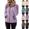 Women's Faux Suede Button Jacket Oversized Gathered Hem Short Length Coat Casual Vintage Outerwear With Pockets
