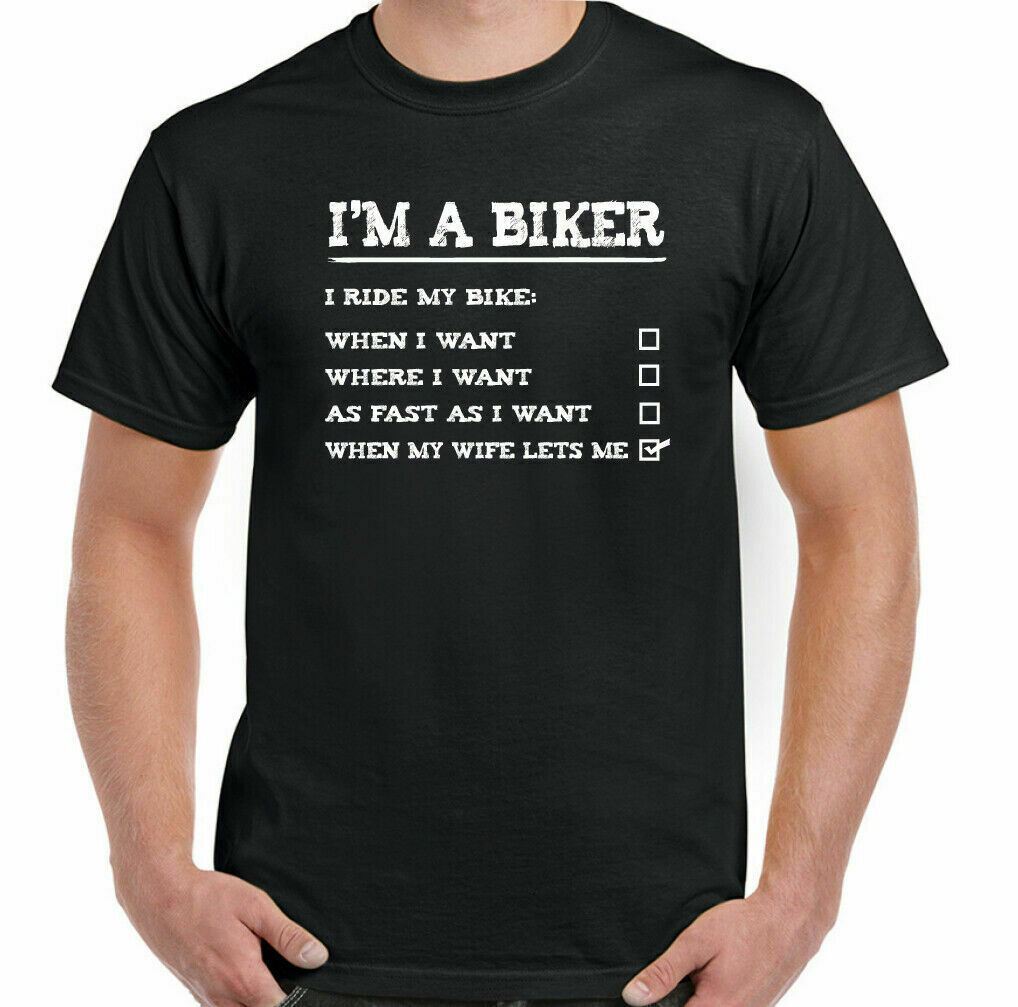 Motorbike T-Shirt Motorcycle Im a Biker Mens Funny Wife Indian Chopper Superbik S