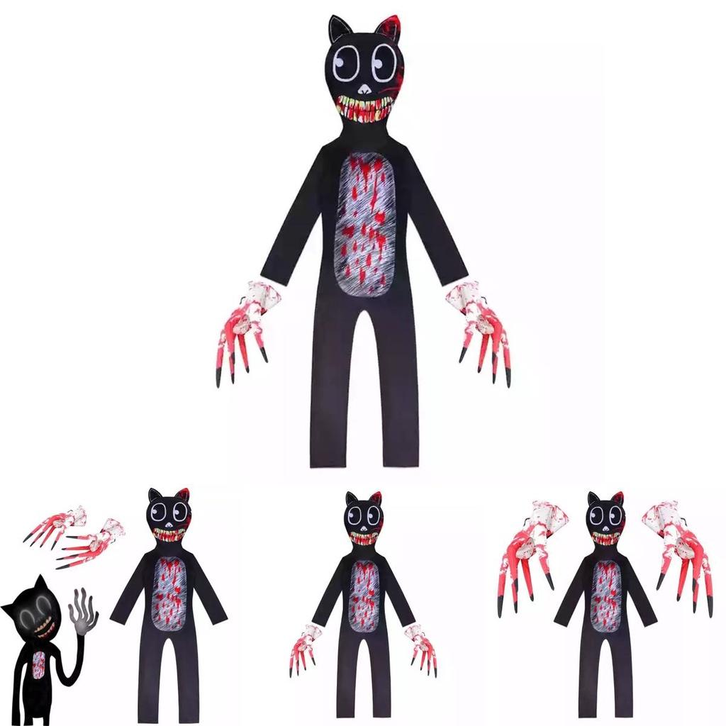 Sirenhead Cartoon Cat Onesie Costume For Kids Halloween Cosplay Outfit Terror Game-inspired