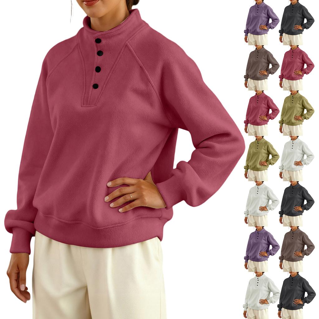 Women's Fashionable Casual Solid Color Long Sleeve Top